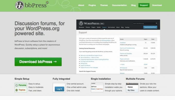 BbPressi tasuta veebifoorumi tööriista ekraanipilt