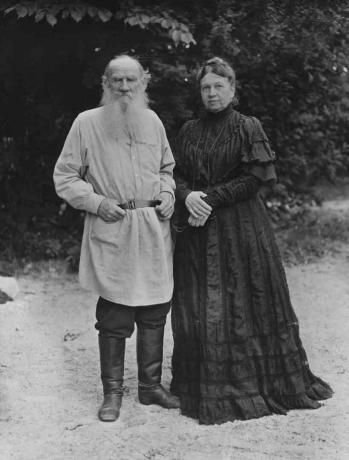 Foto Leo Tolstoi ja tema abikaasa Sonya käest