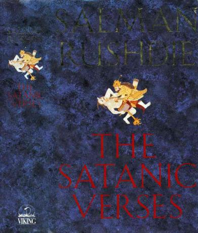 Salman Rushdie raamatu "Saatanlikud värsid" kaanel.