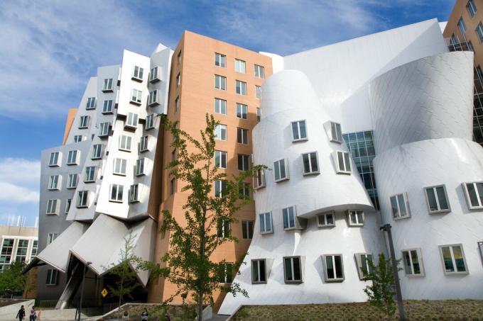 Frank Gehry projekteeritud Ray ja Maria Stata keskus on veider ümarate hoonete jupp. Keskuses on kolm osakonda