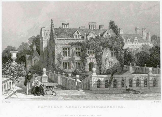 Newsteidi klooster, Nottinghamshire, 1838