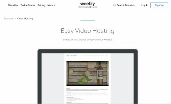 Weebly videohosti funktsioonide leht