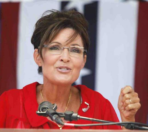 Sarah Palin räägib Teepidu rallil 14. juulil 2012 Belleville'is, Michiganis.