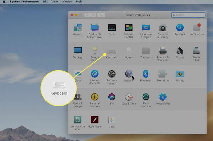 Klaviatuuri pealkiri MacOS-i süsteemi seadetes