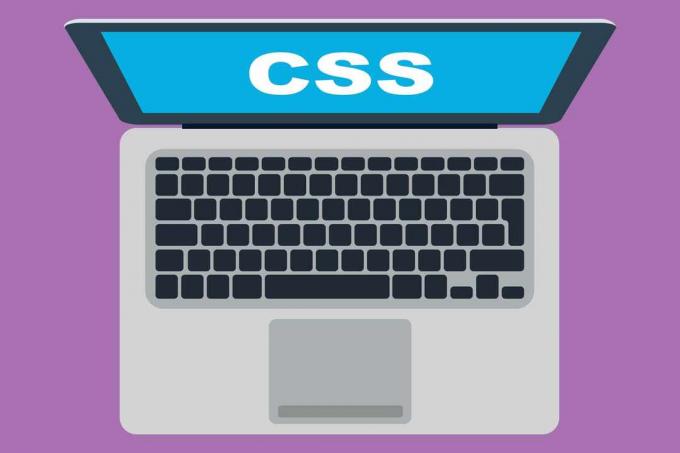 Ekraanil kuvatakse CSS-iga sülearvuti illustratsioon.
