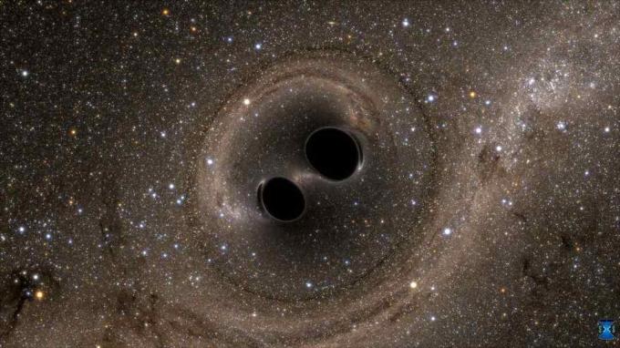 mustad augud põrkuvad, et tekitada gravitatsioonilisi laineid