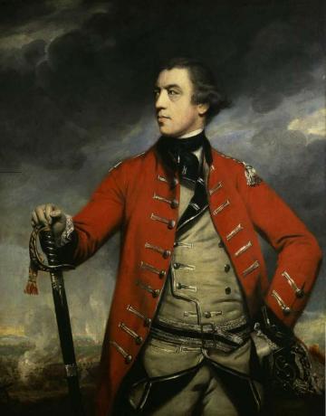 John Burgoyne punases Briti armee mundris.