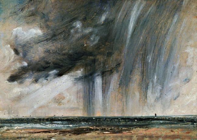 Vihmahoog üle mere, merepildi uuring vihmapilvedega, u 1824-1828, autor John Constable (1776-1837), lõuendile laotud paberil õli, 22,2x31 cm