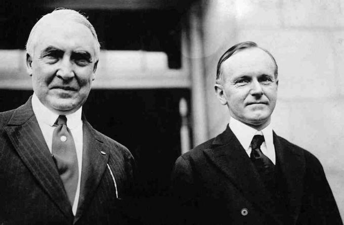 foto Warren Harding ja Calvin Coolidge