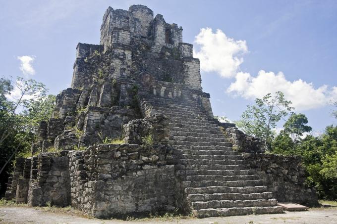 Ix Chelile pühendatud torn, Sian Ka'ani biosfääri kaitseala Riviera Maya linnas, Mehhiko