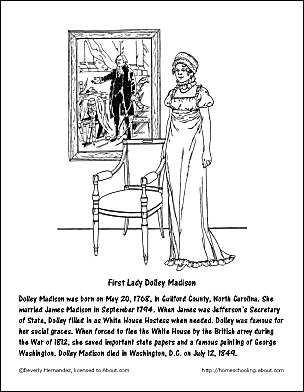 Esimene leedi Dolley Madison värvimisleht