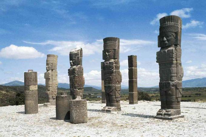 Atlandi sõdalased, Quetzalcoatli tempel, Tula arheoloogiline koht, Mehhiko, Tolteci tsivilisatsioon