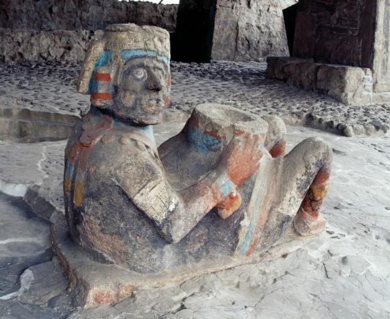 Chac Mool Templo linnapea juures Tenochtitlanis