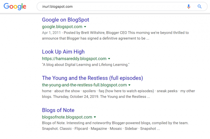 Blogspoti otsing Google'is