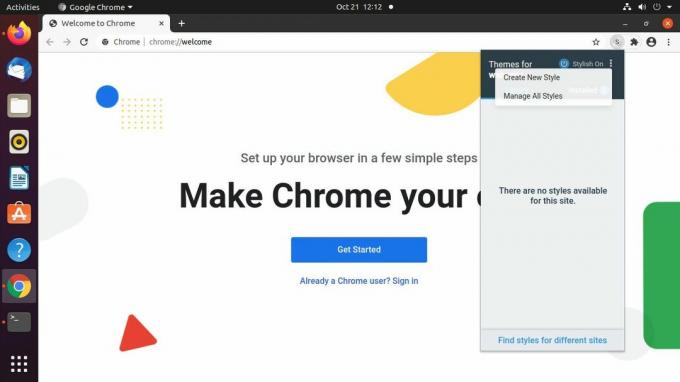 Google Chrome Stiilsed valikud