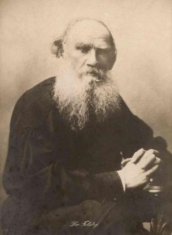 Vanema Tolstoi seepiatooniline portree