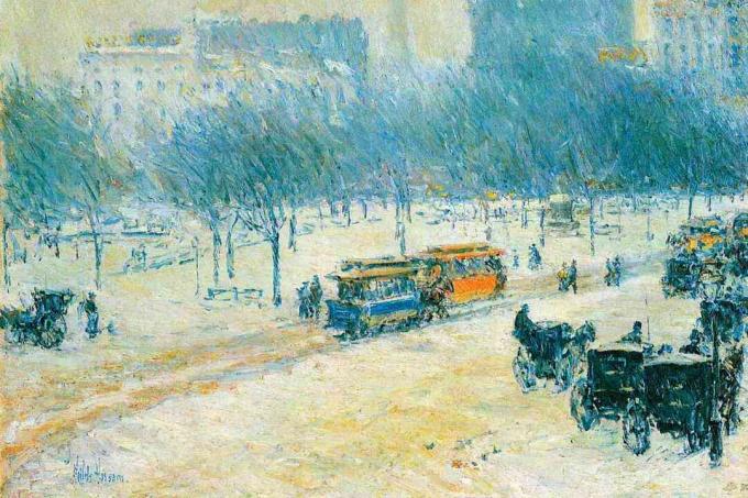 Childe Hassam talvel ametiühingu väljakul