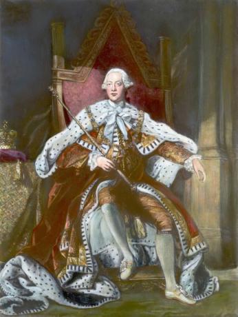 Suurbritannia ja Iirimaa kuninga Enthroned George III portree