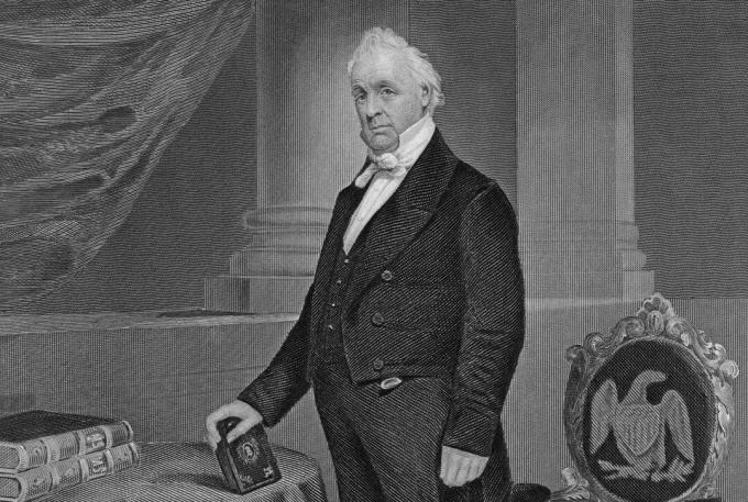 Graveeritud president James Buchanani portree